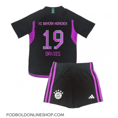 Bayern Munich Alphonso Davies #19 Udebane Trøje Børn 2023-24 Kortærmet (+ Korte bukser)